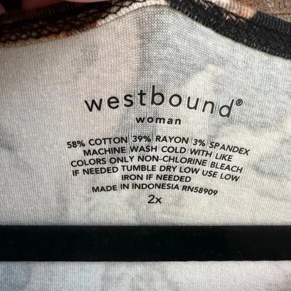 Westbound Woman Long sleeve Floral Black Blouse Size 2X - Picture 3 of 3